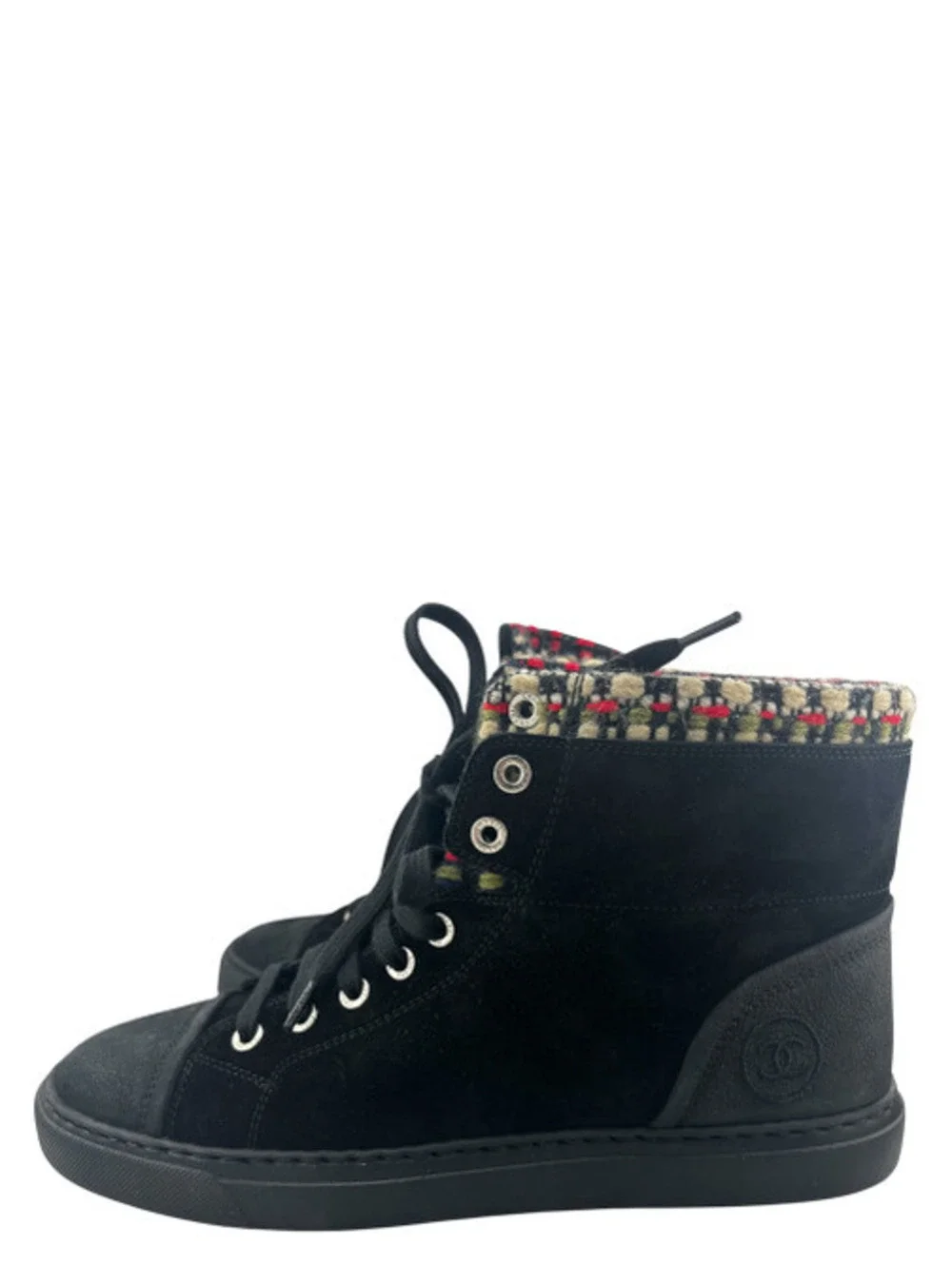Chanel 2015 Suede High-Top Sneakers